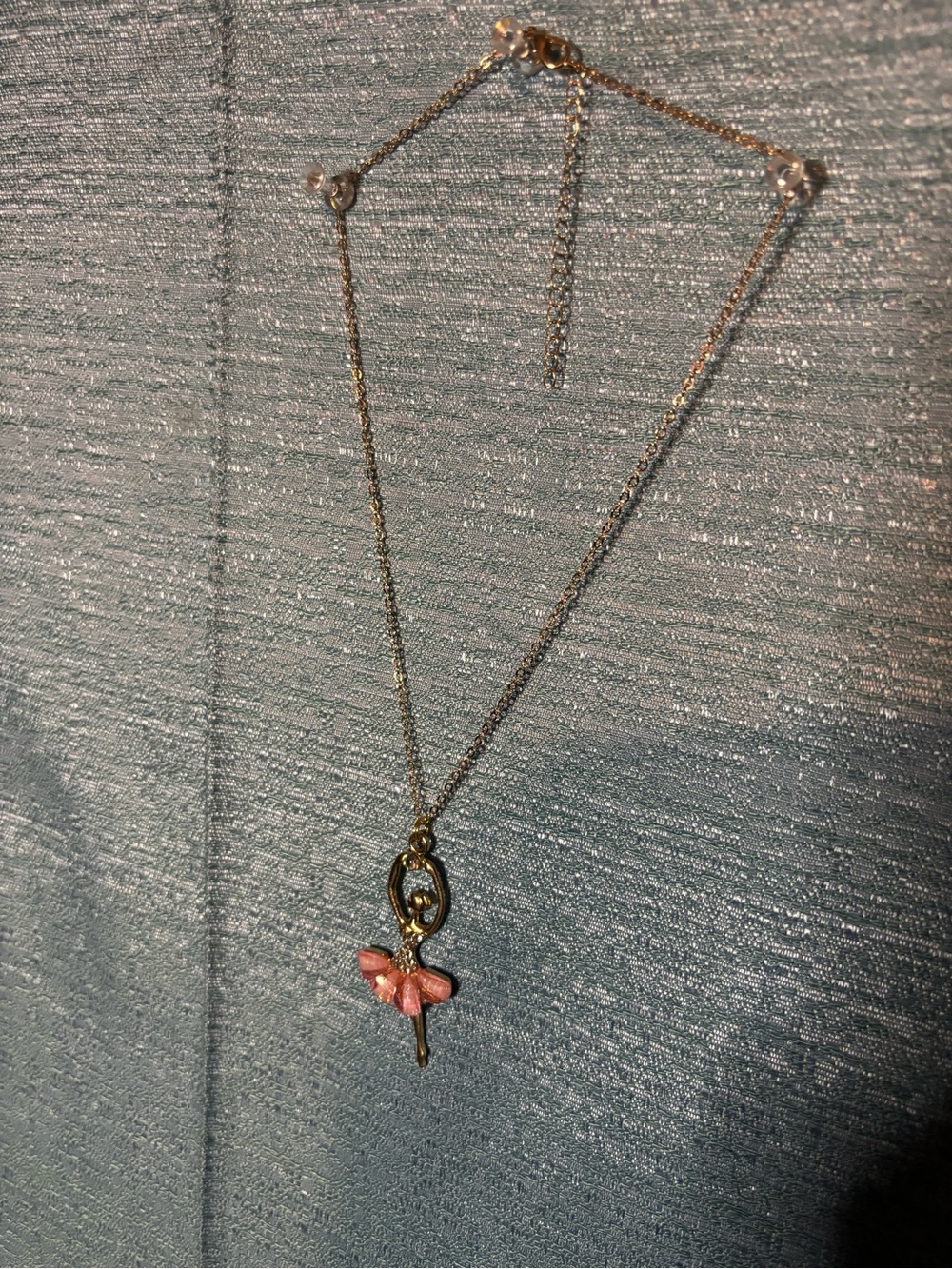Delicate Pink Ballet Dancer Pendant Necklace - Women's Jewelry